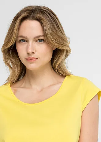 Krátká noční košile z čisté organické bavlny • tulipánově žlutá s potiskem • bonprix obchod