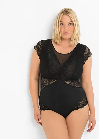 Body bez kostic, s jemnou krajkou, barva: černá