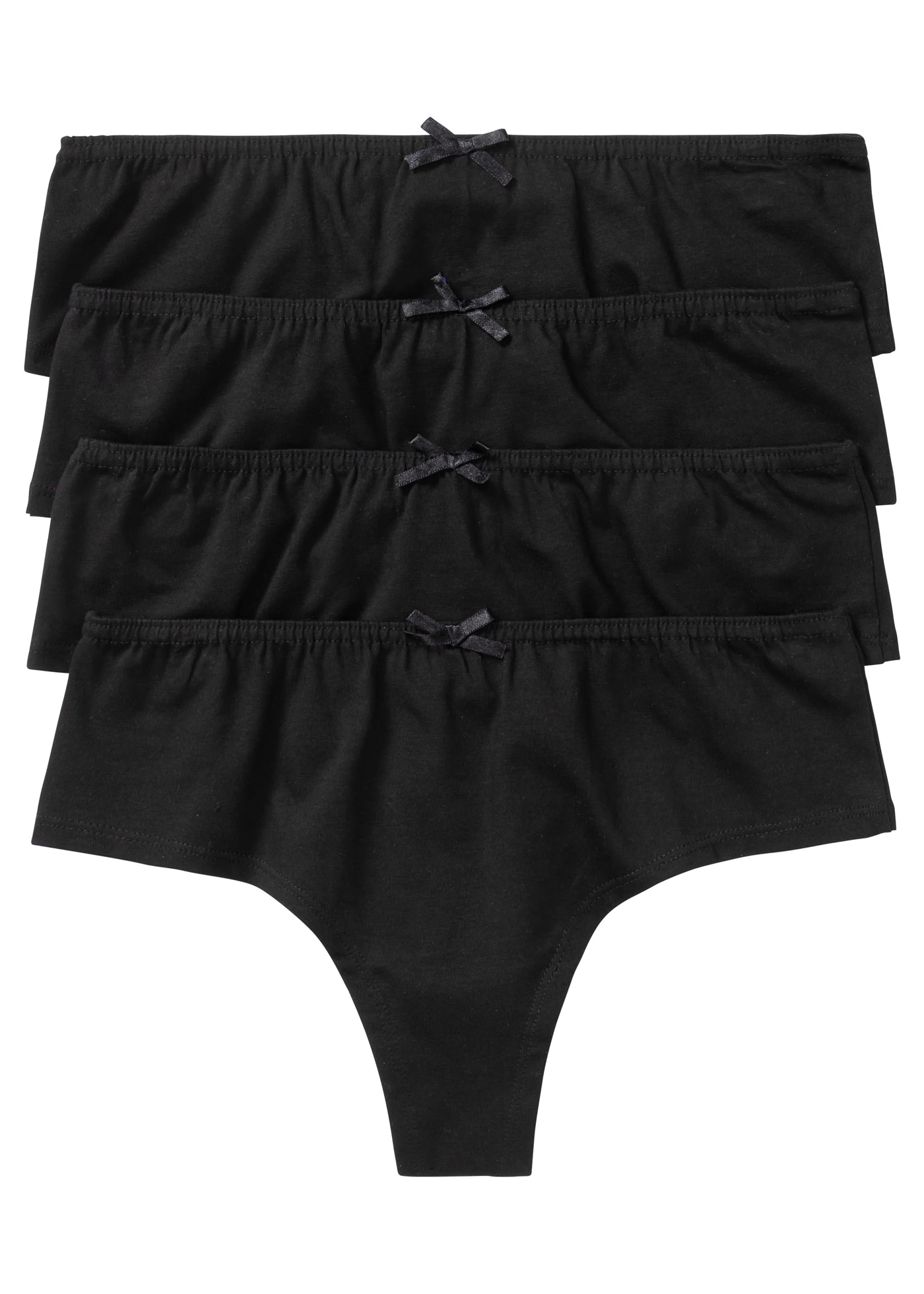 String hipster met aangenaam katoen (set van 4) • zwart • bonprix online shop