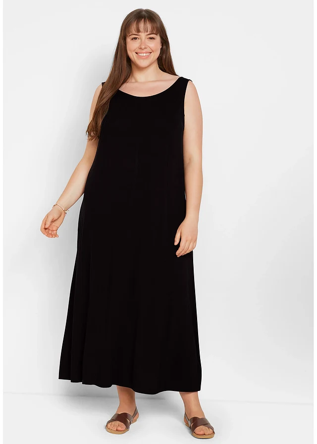 Robe douce en jersey viscose, Couleur: noir