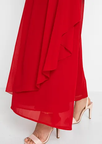 Jurk van chiffon met plooitjes • rood • bonprix online shop