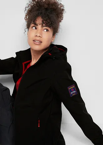 Sztreccs Softshell kabát, vízlepergető • fekete • bonprix áruház