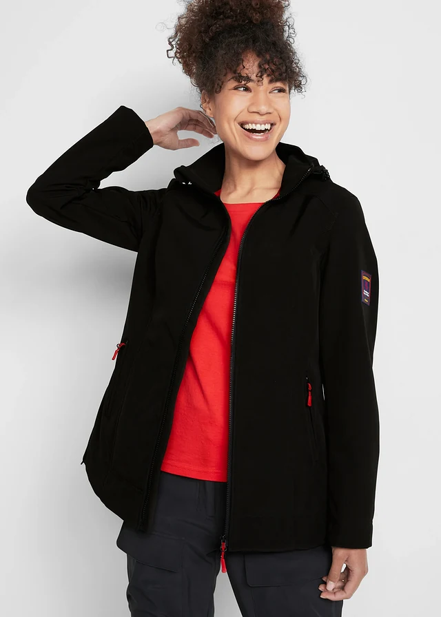 Stretch softshell jas, waterafstotend, Kleur: zwart
