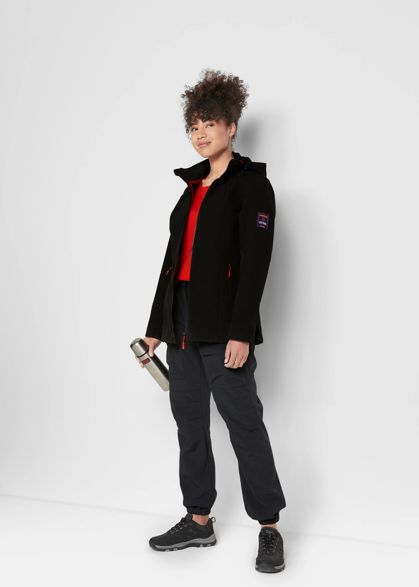 Stretch softshell jas, waterafstotend • zwart • bonprix online shop