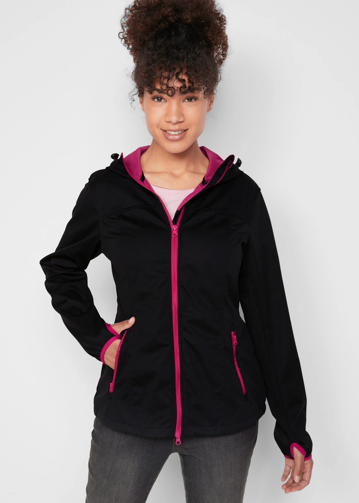 Lichte softshell jas • zwart • bonprix online shop