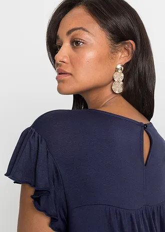 Midi jurk in een viscosemix • donkerblauw plus size • bonprix online shop