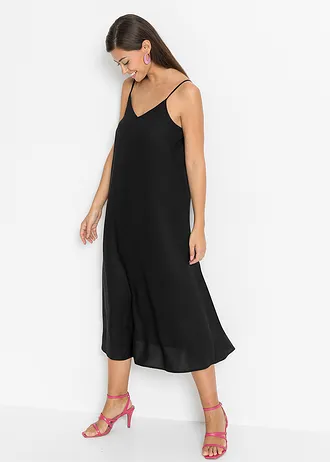 Jurk van viscose, Kleur: zwart