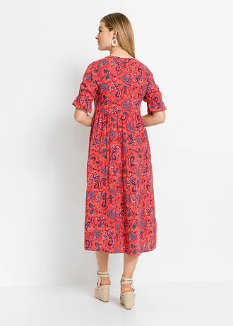 Midi ruha tiszta viszkózból • piros-Paisley • bonprix áruház