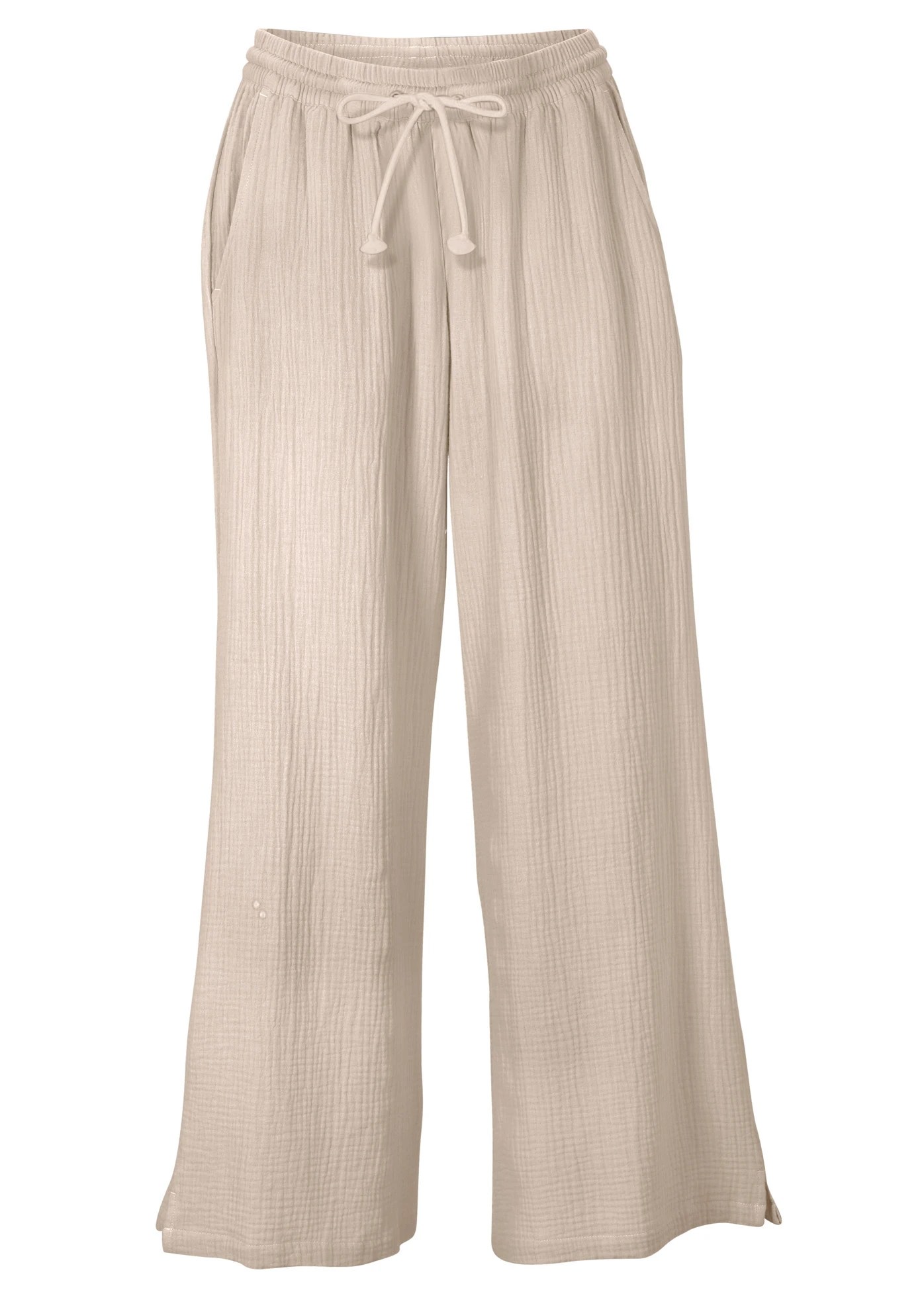 Pantalon palazzo léger en gaze de coton • gris pierre • Boutique bonprix