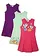 Lot de 3 robes en jersey 100% coton, Couleur: menthe clair + violet profond + fuchsia