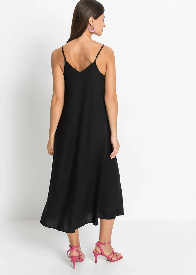 Jurk van viscose, Kleur: zwart