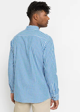 Tiroler overhemd met oprolbare mouwen • azuurblauw-wit geruit • bonprix online shop