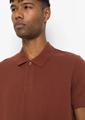 Poloshirt van piqué van biologisch katoen • mahoniebruin • bonprix online shop