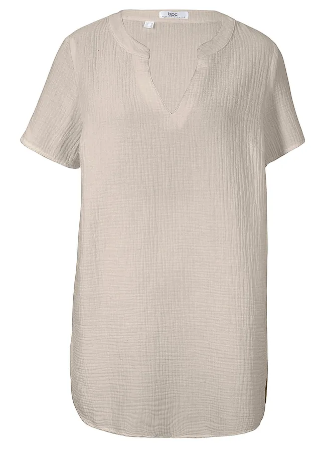 Dlhá mušelínová tunika z čistej bavlny