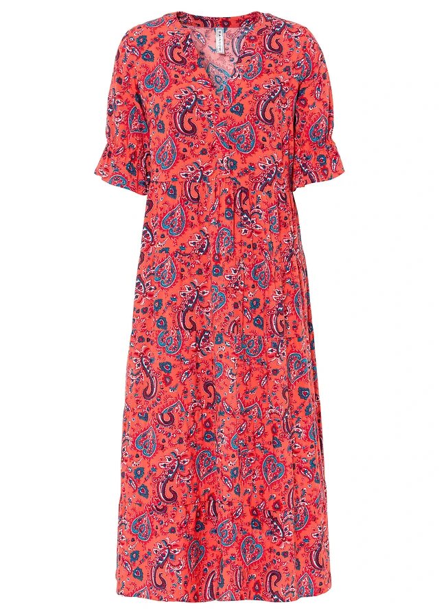 Midi jurk van pure viscose