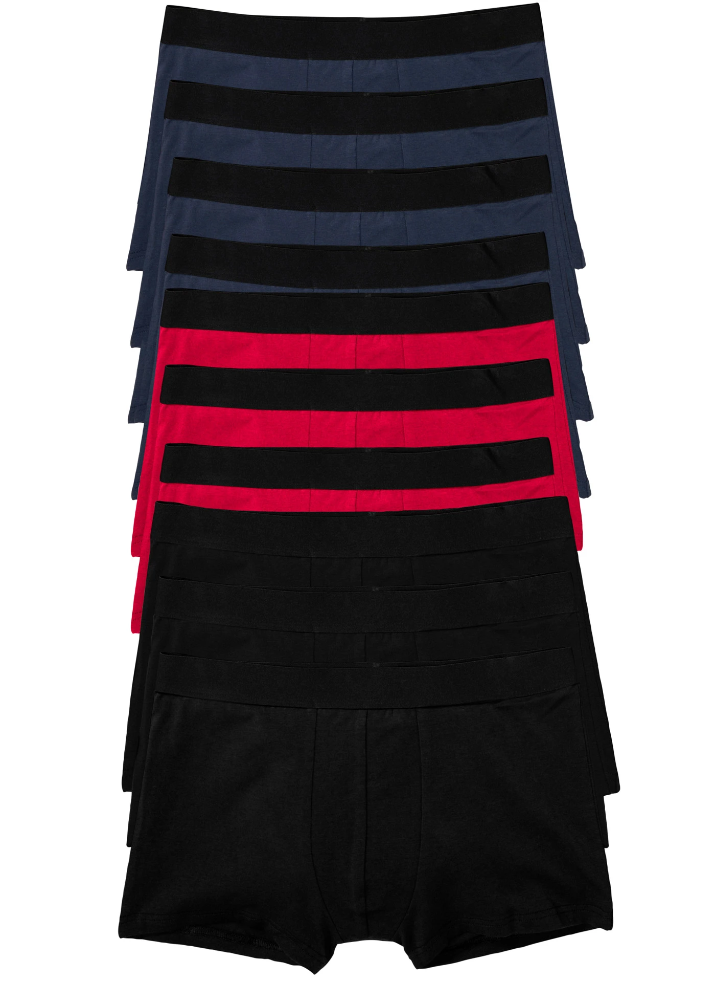 Bokszeralsó, szűk fazon, pamuttal (10 db-os csomag) • sötétkék+fekete+sötétpiros • bonprix áruház