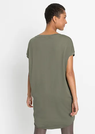 Longshirt van katoen, Kleur: olijfgroen
