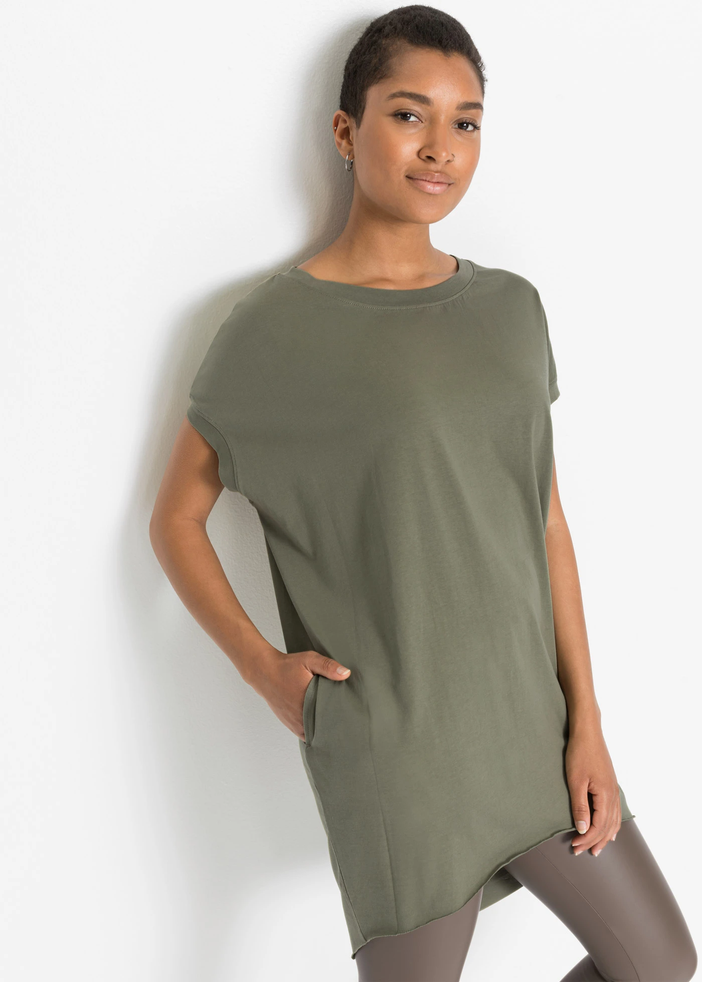 Longshirt van katoen • olijfgroen • bonprix online shop