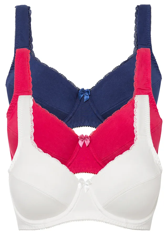 Sutien cu armătură cu bumbac organic moale (set/3 buc.)