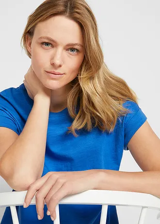 Dlouhé tričko z čisté organické bavlny (2 ks v balení) • modrá-bílá • bonprix obchod