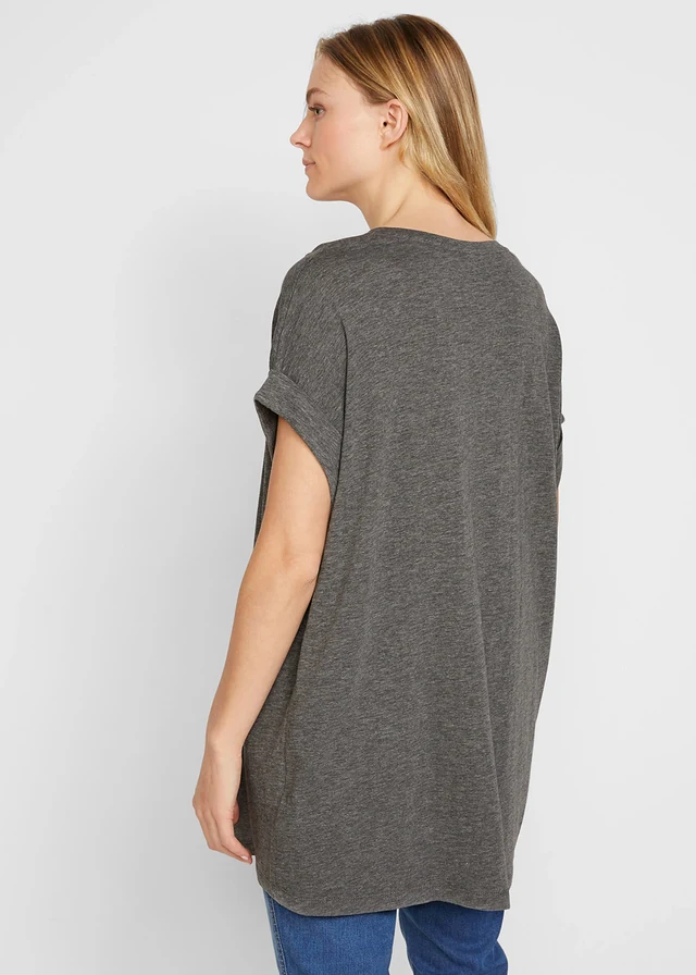 Longshirt van biologisch katoen (set van 2) • grijs gemêleerd+zwart • product-page.page-title-suffix