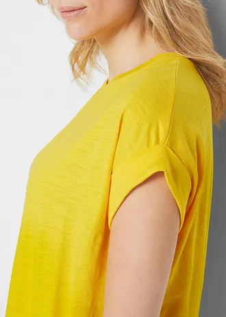 Dlouhé tričko z čisté organické bavlny (2 ks v balení) • žlutá/černá • bonprix obchod