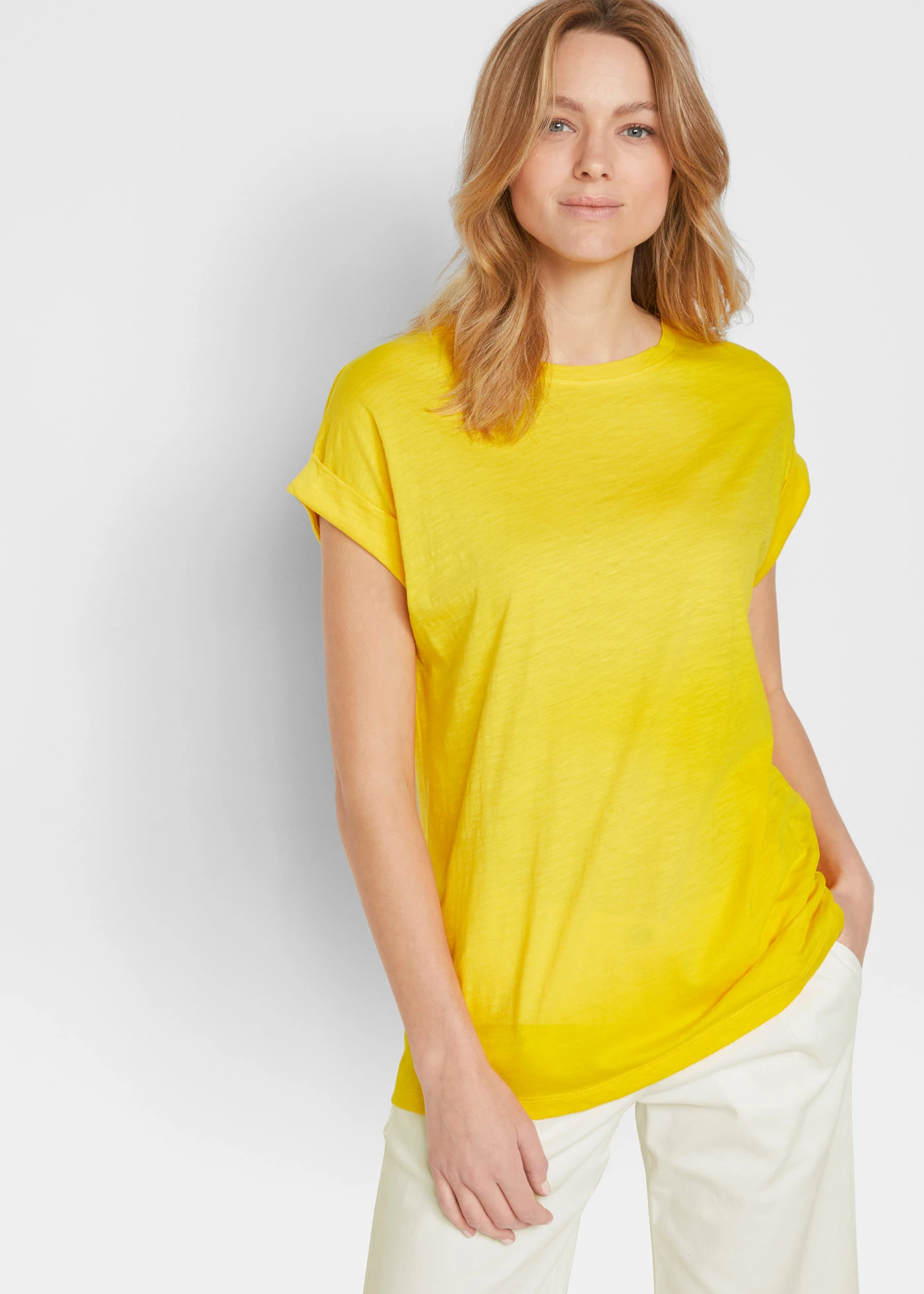 Dlouhé tričko z čisté organické bavlny (2 ks v balení) • žlutá/černá • bonprix obchod