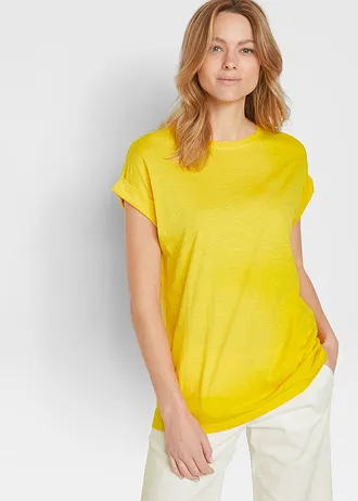 Dlouhé tričko z čisté organické bavlny (2 ks v balení) • žlutá/černá • bonprix obchod