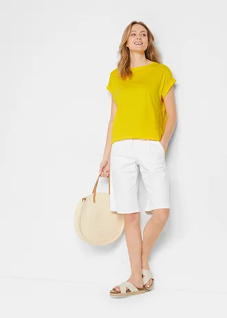 Dlouhé tričko z čisté organické bavlny (2 ks v balení) • žlutá/černá • bonprix obchod