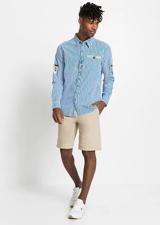 Krojová košile se založenými rukávy • azurově modro-bílá kostka • bonprix obchod
