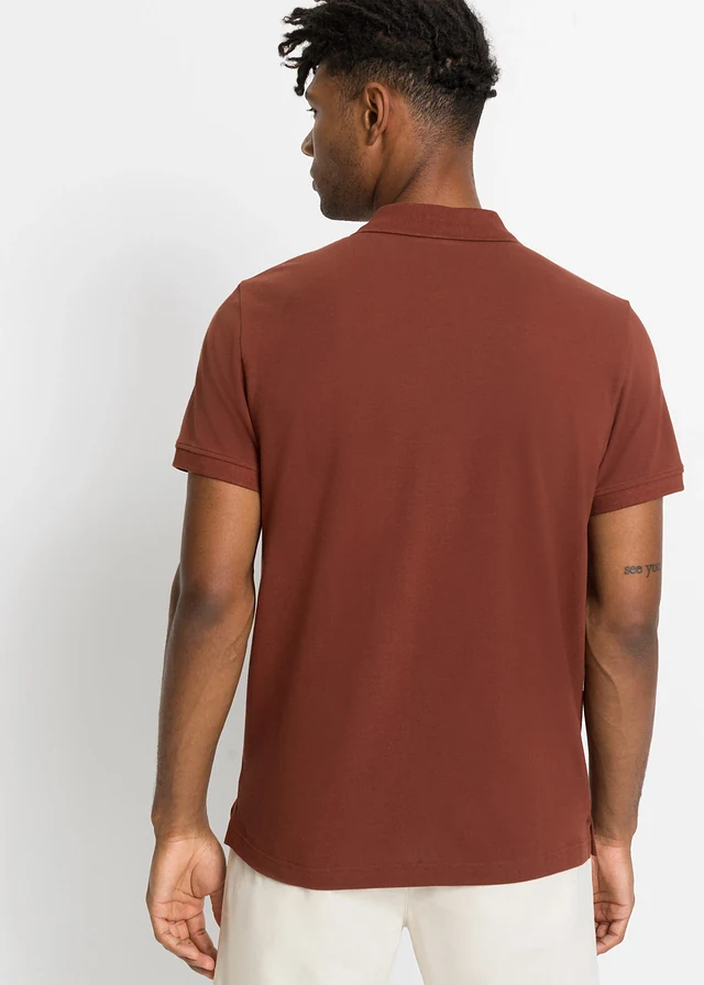 Piqué poloshirt van biologisch katoen • mahoniebruin • product-page.page-title-suffix