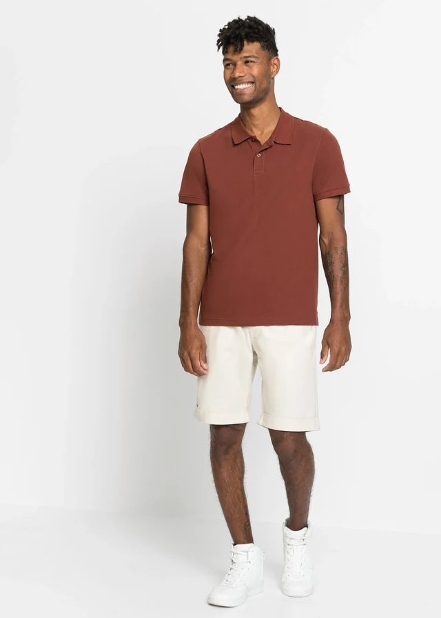Piqué poloshirt van biologisch katoen • mahoniebruin • product-page.page-title-suffix