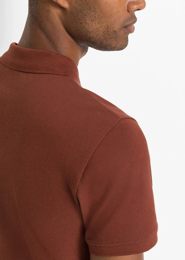 Piqué poloshirt van biologisch katoen • mahoniebruin • product-page.page-title-suffix