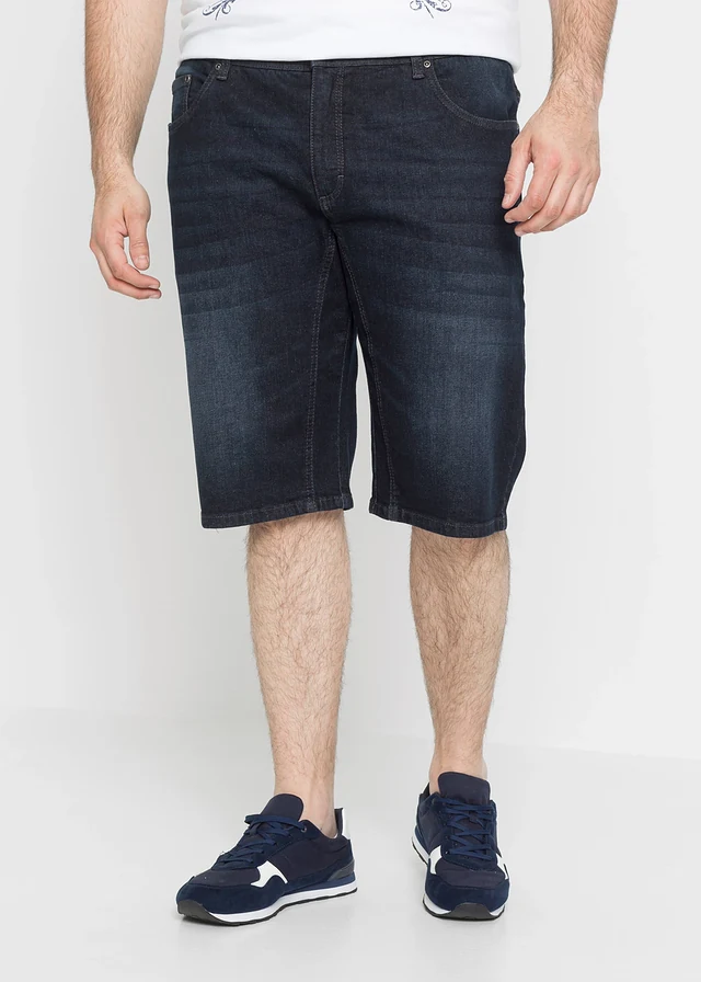 Strečové džínové bermudy se zesíleným rozkrokem, Regular Fit, barva: tmavě modrý denim