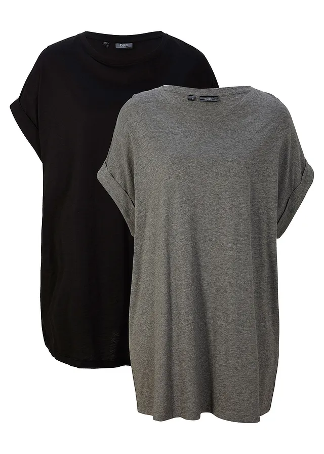 Bluză lungă din bumbac organic 100% (set/ 2 buc)