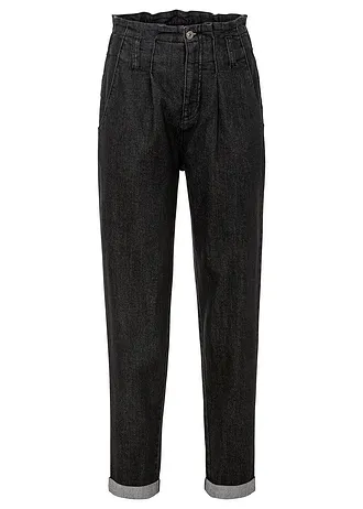 Strečové žíny Mom, High Waist, barva: černý denim