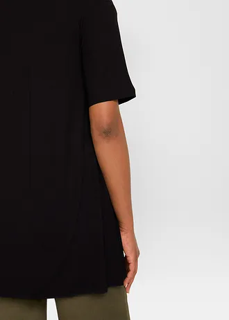 T-shirt tunique en viscose extensible • noir • Boutique bonprix