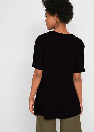 T-shirt tunique en viscose extensible • noir • Boutique bonprix