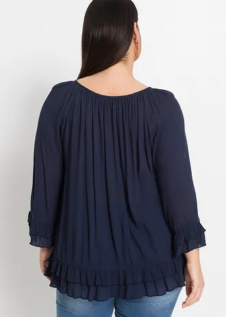 Tuniek met borduursel, Kleur: donkerblauw