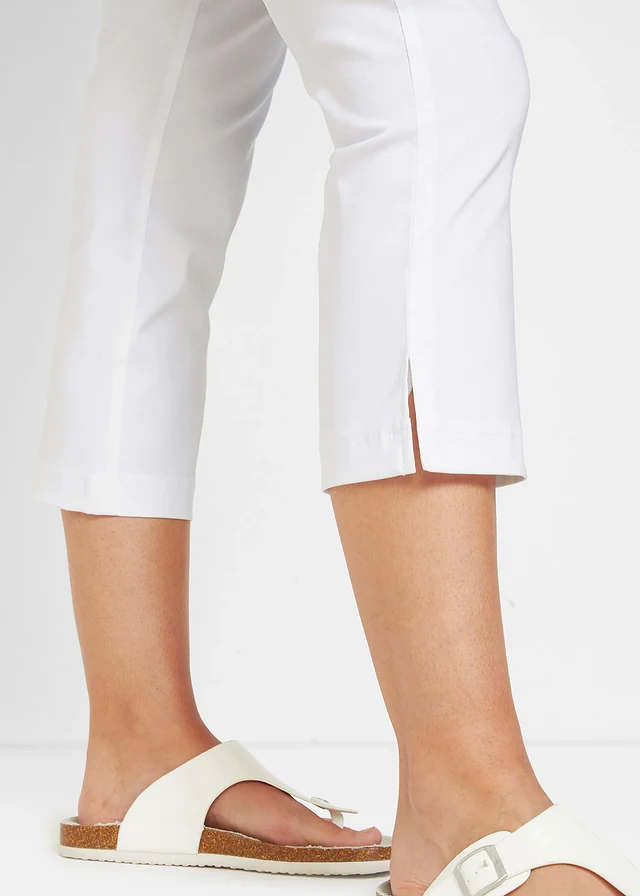 Pantalon 7/8 en bengaline avec taille élastiquée • blanc • product-page.page-title-suffix