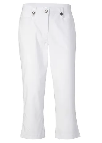 Spodnie z bengaliny 7/8 z wygodną talią