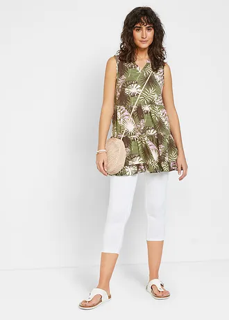 Colanți capri cu bată confortabilă • alb • magazin bonprix