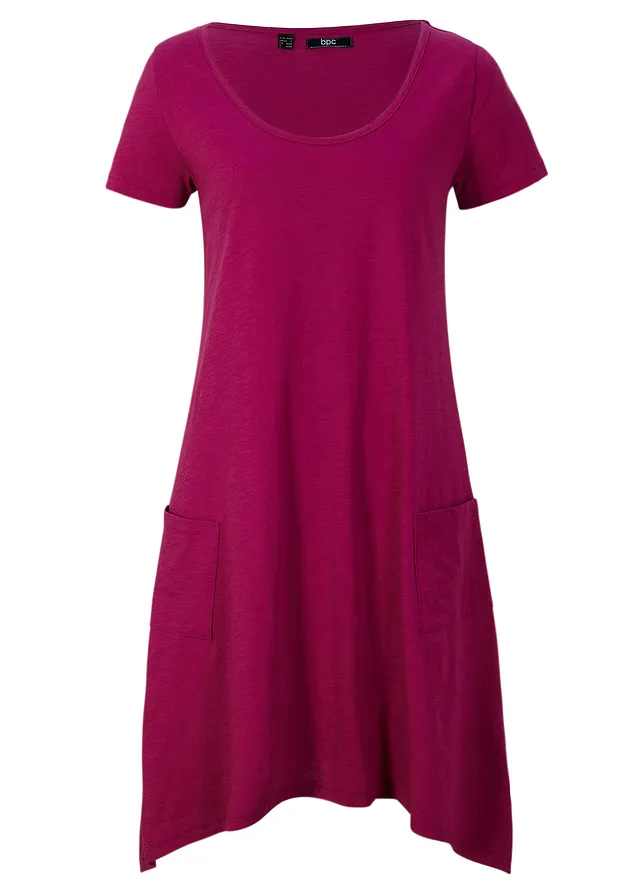 Korte, katoenen shirtjurk van slub garen • violetorchidee • bonprix online shop