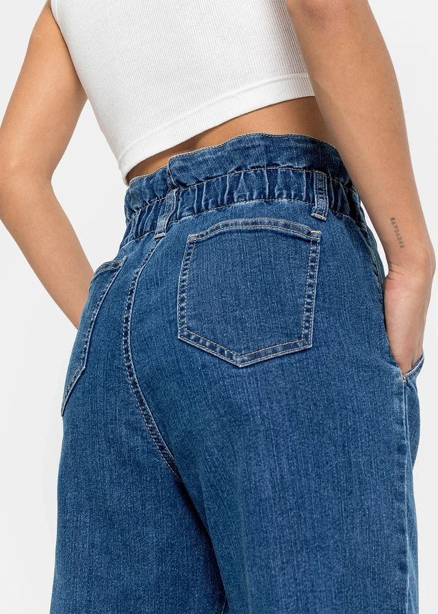 Mom jeans met high waist en stretch • blue stone • product-page.page-title-suffix