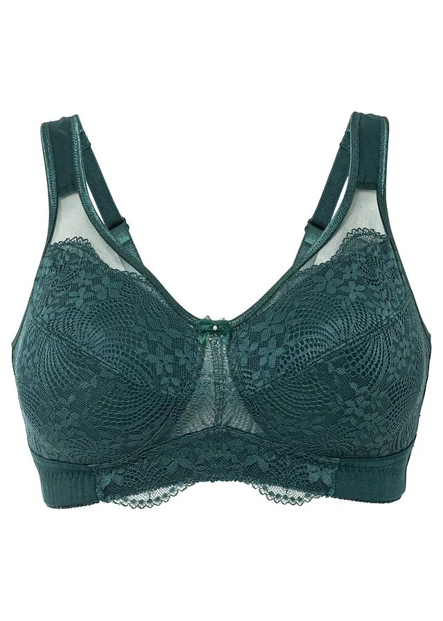 Steun bh zonder beugels met biologisch katoen • diepgroen • bonprix online shop