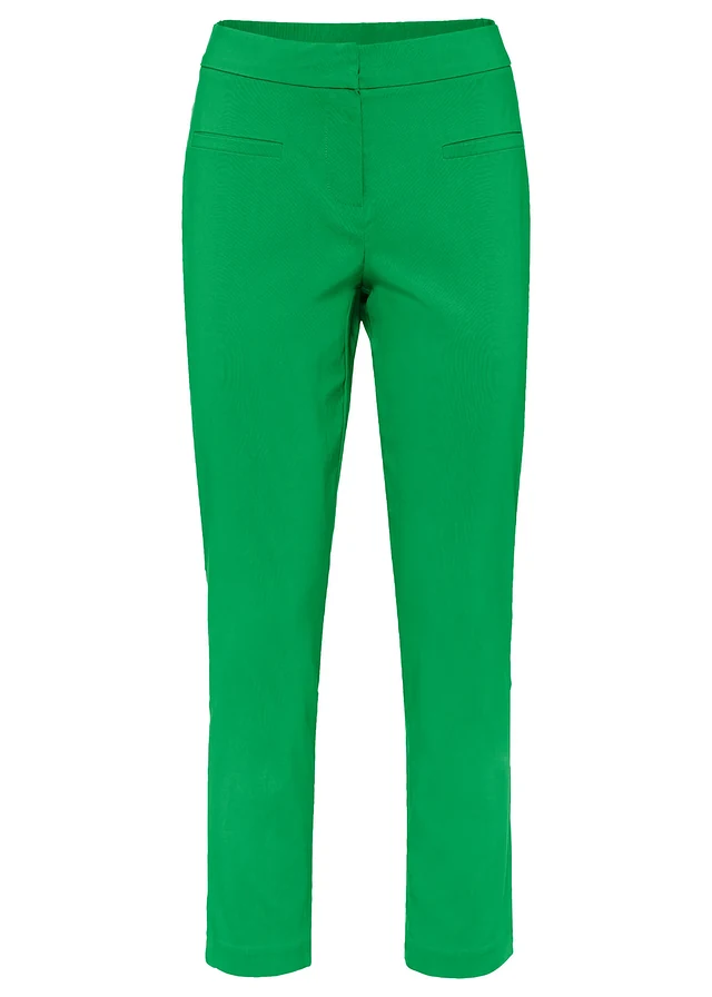 7/8 broek van bengaline, Kleur: grasgroen
