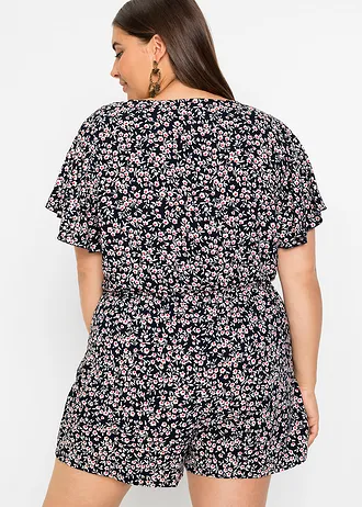 Jumpsuit van viscose, Kleur: donkerblauw gebloemd