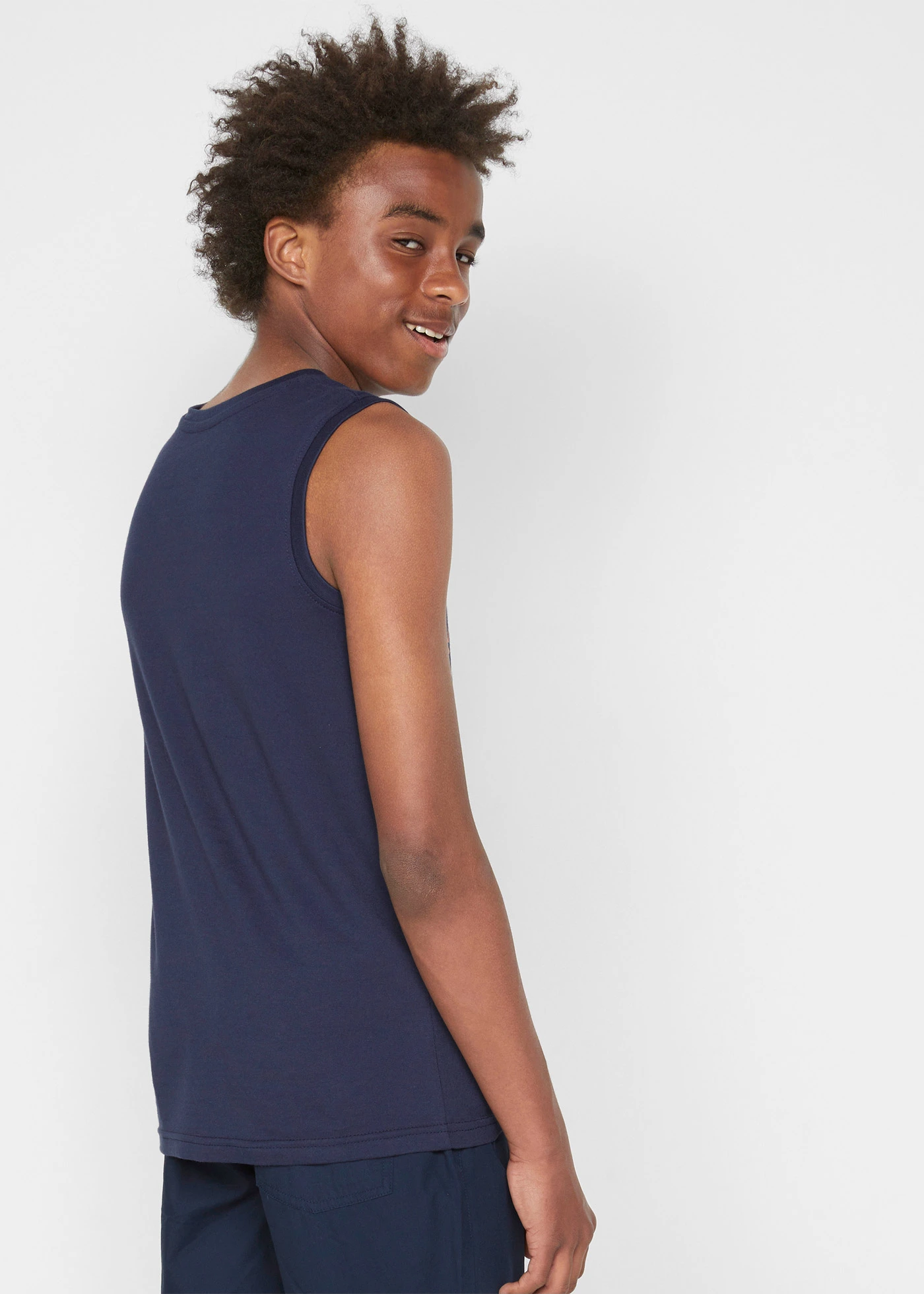 Lot de 2 débardeurs 100% coton • bleu foncé-turquoise moyen floral • Boutique bonprix