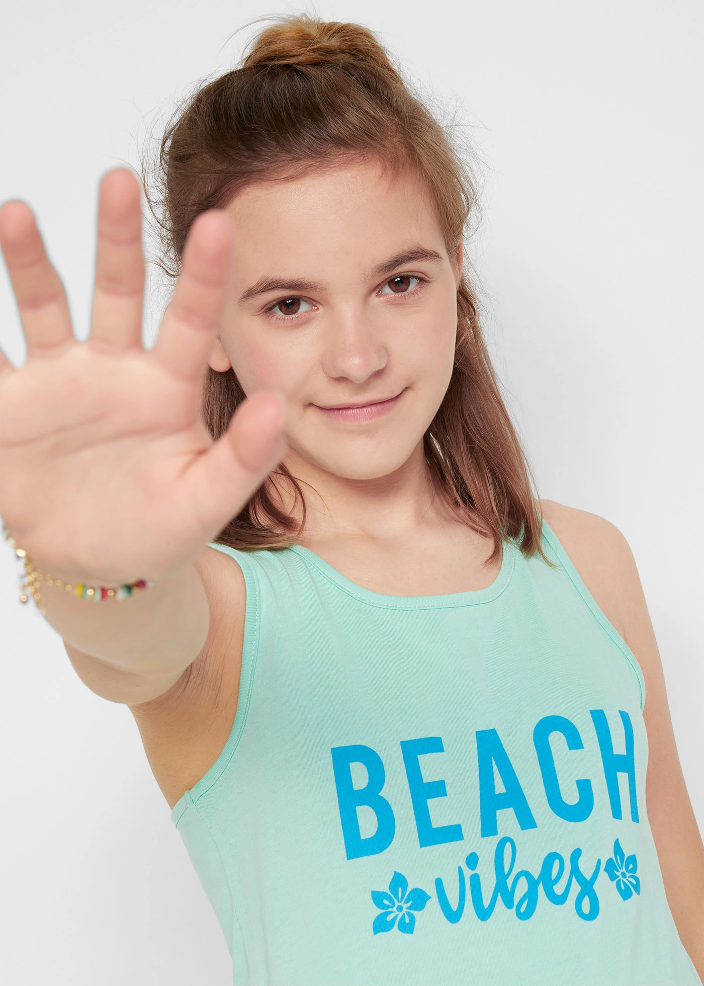 Lot de 2 robes en jersey 100% coton • turquoise moyen + bleu menthol • Boutique bonprix