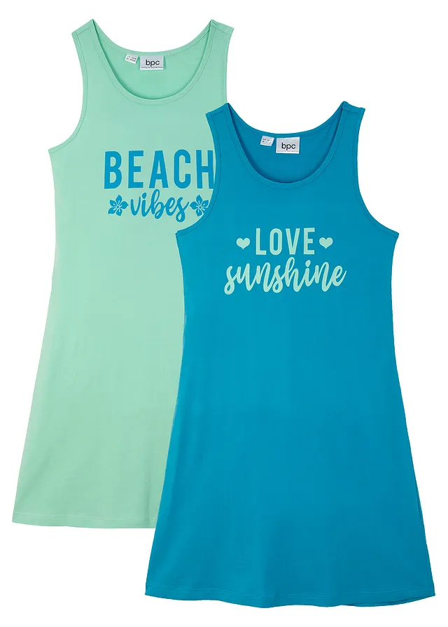 Rochie fete din jerse din bumbac organic 100% (set/2buc.)